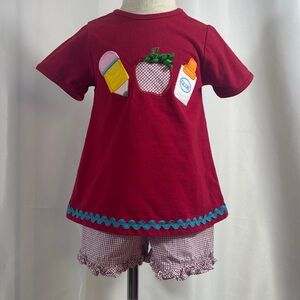 Charming Kids'  Matching Set with School Appliques